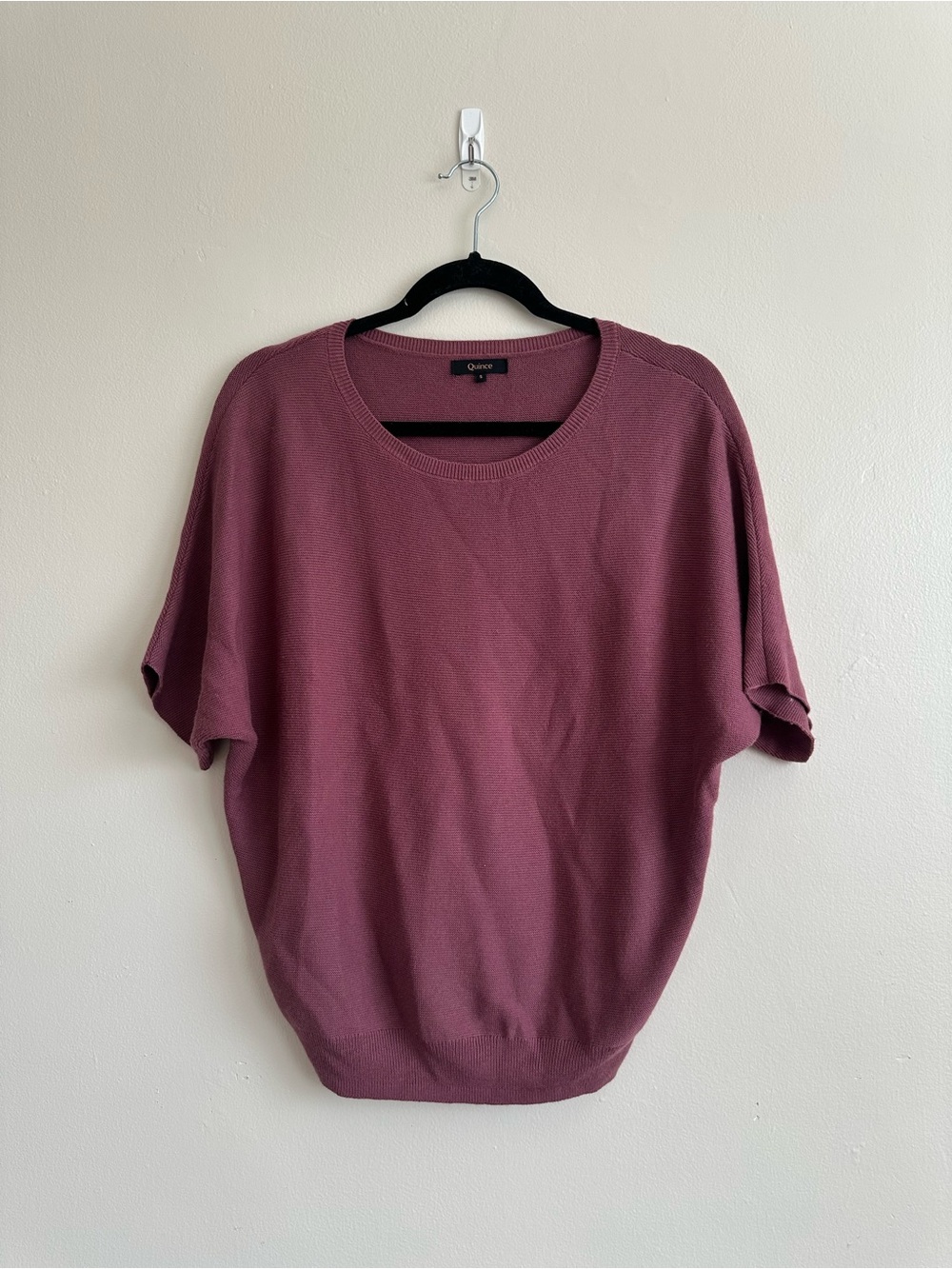 Quince Lightweight Cotton Cashmere Link-Stitch Dolman Sweater Size S - Picture 2 of 5